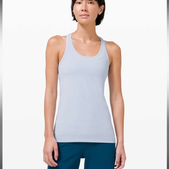 Lululemon light blue gray racerback tank no size tag see measurements - Picture 1 of 6